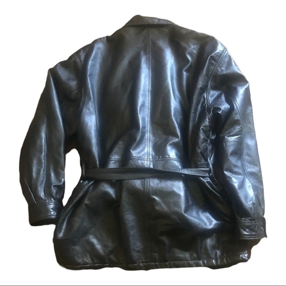 Men’s vintage Genuine Black Leather Vest SizeLarge in Excellent Used Co… - Picture 2 of 5